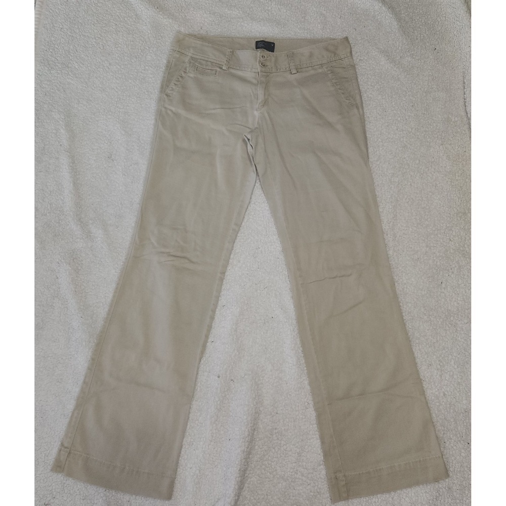 American Eagle Outfitters Kakhi Flare leg pants. Y2K Sz 8 Reg 98% cotton stretch